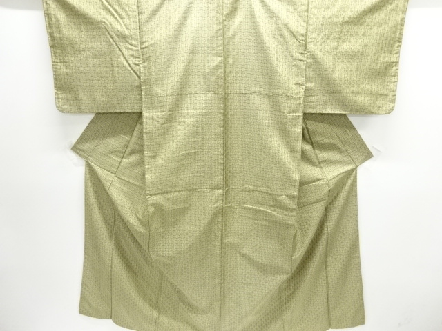 JAPANESE KIMONO / SILK / HAND WOVEN TSUMUGI / DIAGONAL GRID